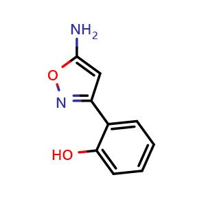 Chemical structure of 2-(5-amino-isoxazol-3-yl)-phenol , CAS 59899-13-7, AChemBlock X186742