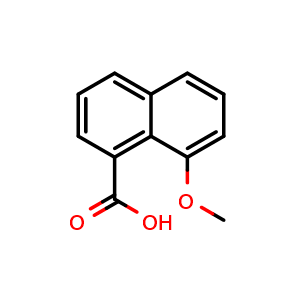 Chemical structure of 8-methoxy-1-naphthalenecarboxylic acid , CAS 5991-56-0, AChemBlock X186743
