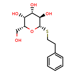 Chemical structure of 2-Phenylethyl beta-D-thiogalactoside , CAS 63407-54-5, AChemBlock X186792