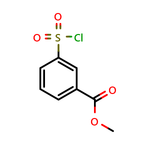 Chemical structure of 3-chlorosulfonyl-benzoic acid methyl ester , CAS 63555-50-0, AChemBlock X186798