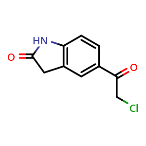 Chemical structure of 5-Chloroacetyloxindole , CAS 65435-04-3, AChemBlock X186818