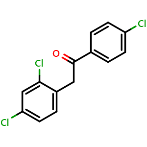 Chemical structure of 1-(4-chlorophenyl)-2-(2,4-dichlorophenyl)ethanone , CAS 654682-18-5, AChemBlock X186820