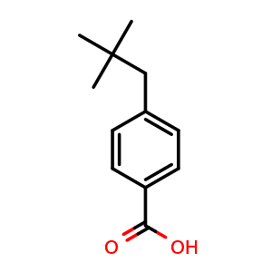 Chemical structure of 4-(2,2-dimethylpropyl)benzoic acid , CAS 65687-52-7, AChemBlock X186823