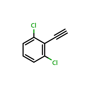 Chemical structure of 1,3-dichloro-2-ethynyl-benzene , CAS 6575-25-3, AChemBlock X186824