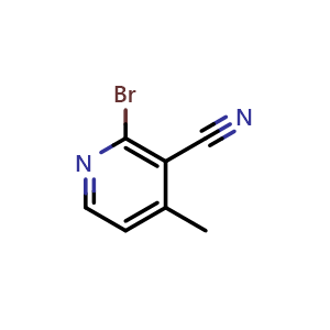 Chemical structure of 2-Bromo-4-methylnicotinonitrile , CAS 65996-02-3, AChemBlock X186828