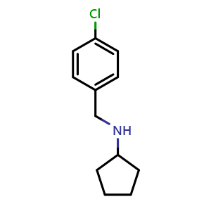 Chemical structure of 4-chloro-N-cyclopentylbenzylamine , CAS 66063-15-8, AChemBlock X186830