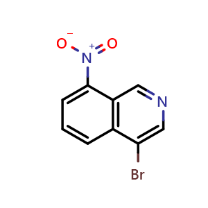 Chemical structure of 4-Bromo-8-nitroisoquinoline , CAS 677702-62-4, AChemBlock X186847