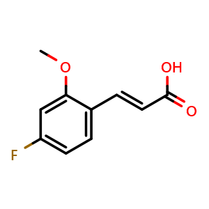Chemical structure of 4-fluoro-2-methoxycinnamic acid , CAS 682804-98-4, AChemBlock X186850