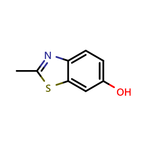 Chemical structure of 2-Methyl-6-benzothiazolol , CAS 68867-18-5, AChemBlock X186853