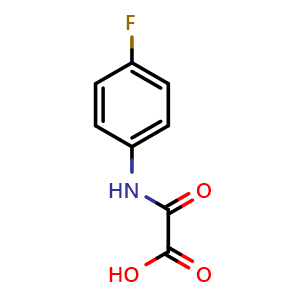 Chemical structure of [(4-Fluorophenyl)amino](oxo)acetic acid , CAS 69066-43-9, AChemBlock X186858