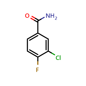 Chemical structure of 3-Chloro-4-fluorobenzamide , CAS 701-43-9, AChemBlock X186868