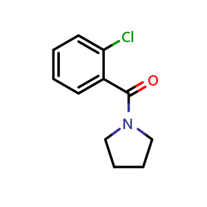 Chemical structure of (2-Chlorophenyl)-1-pyrrolidinylmethanone , CAS 70657-66-8, AChemBlock X186872
