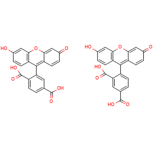 Chemical structure of 5(6)-Carboxyfluorescein , CAS 72088-94-9, AChemBlock X186884