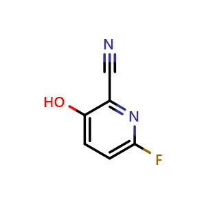 Chemical structure of 6-fluoro-3-hydroxypyridine-2-carbonitrile , CAS 727736-71-2, AChemBlock X186890