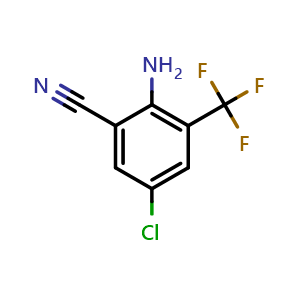 Chemical structure of 2-Amino-5-chloro-3-trifluoromethylbenzonitrile , CAS 74396-76-2, AChemBlock X186904