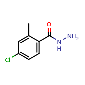 Chemical structure of 4-chloro-2-methylbenzohydrazide , CAS 75319-02-7, AChemBlock X186920