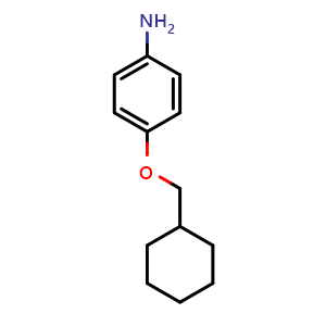 Chemical structure of 4-(cyclohexylmethoxy)aniline , CAS 76253-28-6, AChemBlock X186924