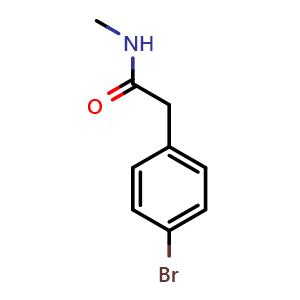 Chemical structure of 2-(4-bromophenyl)-N-methylethanamide , CAS 7713-76-0, AChemBlock X186928