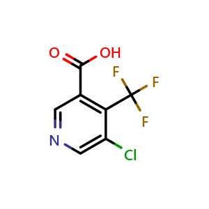Chemical structure of 5-Chloro-4-(trifluoromethyl)-3-pyridinecarboxylic acid , CAS 796090-28-3, AChemBlock X186945