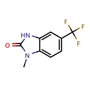 Chemical structure of 1-methyl-2-oxo-5-(trifluoromethyl)-2,3-dihydrobenzimidazole , CAS 79759-90-3, AChemBlock X186947