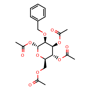 Chemical structure of 2-o-benzyl-1,3,4,6-tetra-o-acetyl-a-d-mannopyranose , CAS 80779-87-9, AChemBlock X186953