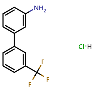 Chemical structure of 3'-(Trifluoromethyl)-biphenyl-3-ylamine Hydrochloride , CAS 811842-42-9, AChemBlock X186956