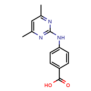 Chemical structure of N-(4,6-Dimethylpyrimidin-2-yl)-4-aminobenzoic acid , CAS 81261-97-4, AChemBlock X186957