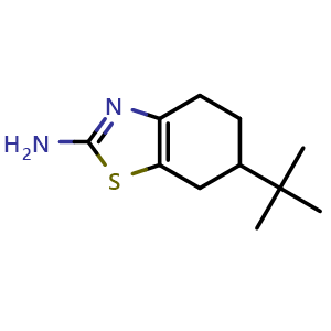 Chemical structure of 2-Amino-6-tert-butyl-4,5,6,7-tetrahydrobenzothiazole , CAS 81779-11-5, AChemBlock X186962