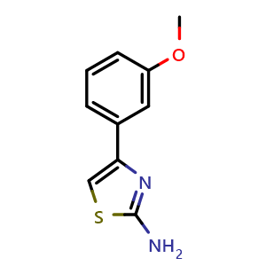Chemical structure of 4-(3-Methoxyphenyl)thiazol-2-amine , CAS 83558-37-6, AChemBlock X186978