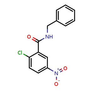 Chemical structure of 2-chloro-5-nitro-N-benzylbenzamide , CAS 83909-69-7, AChemBlock X186982
