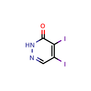 Chemical structure of 4,5-Diiodopyridazin-3(2H)-one , CAS 847026-46-4, AChemBlock X186988