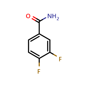 Chemical structure of 3,4-Difluoro-benzamide , CAS 85118-04-3, AChemBlock X186997