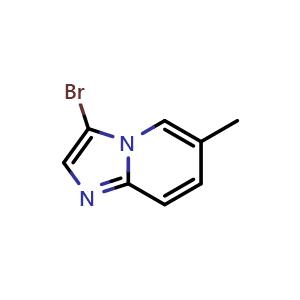 Chemical structure of 3-Bromo-6-methylimidazo[1,2-a]pyridine , CAS 866135-71-9, AChemBlock X187017