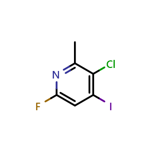 Chemical structure of 3-chloro-6-fluoro-4-iodo-2-picoline , CAS 884494-47-7, AChemBlock X187045