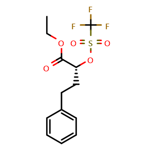Chemical structure of (R)-1-(ethoxycarbonyl)-3-phenylpro-pyl trifluoromethanesulfonate , CAS 88767-98-0, AChemBlock X187054