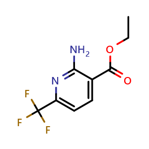 Chemical structure of ethyl 2-amino-6-(trifluoromethyl)pyridine-3-carboxylate , CAS 890302-01-9, AChemBlock X187056