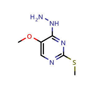 Chemical structure of 4-Hydrazino-5-methoxy-2-methylthiopyrimidine , CAS 89488-88-0, AChemBlock X187058
