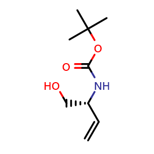 Chemical structure of tert-Butyl (1R)-1-(hydroxymethyl)prop-2-enylcarbamate , CAS 89985-86-4, AChemBlock X187064
