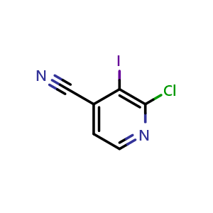 Chemical structure of 2-Chloro-3-iodoisonicotinonitrile , CAS 908279-56-1, AChemBlock X187079