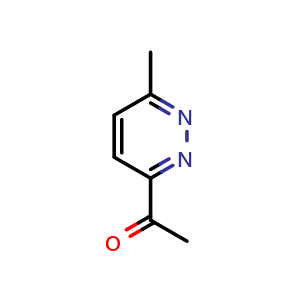 Chemical structure of 1-(6-methylpyridazin-3-yl)ethan-1-one , CAS 91544-04-6, AChemBlock X187094