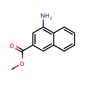 Chemical structure of Methyl 4-amino-2-naphthoate , CAS 91569-21-0, AChemBlock X187095