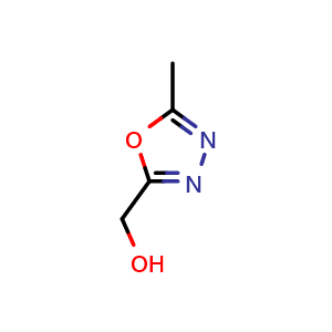 Chemical structure of (5-methyl-1,3,4-oxadiazol-2-yl)methanol , CAS 915924-37-7, AChemBlock X187097