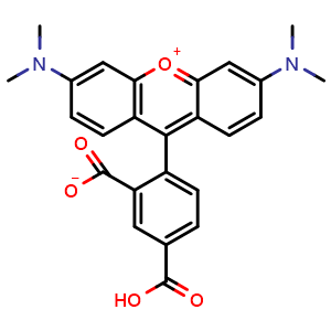 Chemical structure of 5-Carboxytetramethylrhodamine , CAS 91809-66-4, AChemBlock X187104