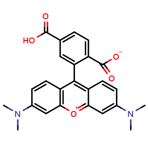 Chemical structure of 6-Carboxytetramethylrhodamine , CAS 91809-67-5, AChemBlock X187105