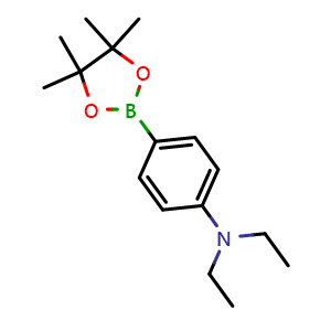 Chemical structure of N,N-diethyl-4-(4,4,5,5-tetramethyl-1,3,2-dioxaborolan-2-yl)benzenamine , CAS 920304-57-0, AChemBlock X187108