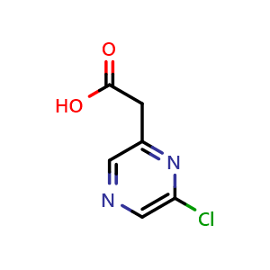 Chemical structure of (6-Chloropyrazin-2-yl)acetic acid , CAS 930798-25-7, AChemBlock X187123