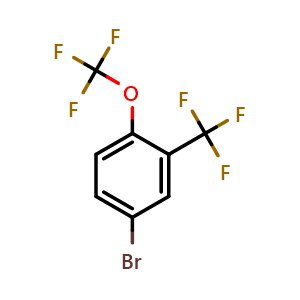 Chemical structure of 4-Bromo-1-trifluoromethoxy-2-trifluoromethyl-benzene , CAS 933674-89-6, AChemBlock X187126