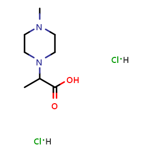 Chemical structure of 2-(4-Methylpiperazin-1-yl)propanoic acid dihydrochloride , CAS 938146-50-0, AChemBlock X187134