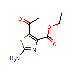 Chemical structure of Ethyl 5-acetyl-2-amino-4-thiazolecarboxylate , CAS 94284-63-6, AChemBlock X187141