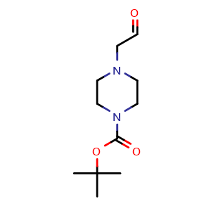 Chemical structure of tert-butyl 4-(formylmethyl)piperazine-1-carboxylate , CAS 945953-41-3, AChemBlock X187147
